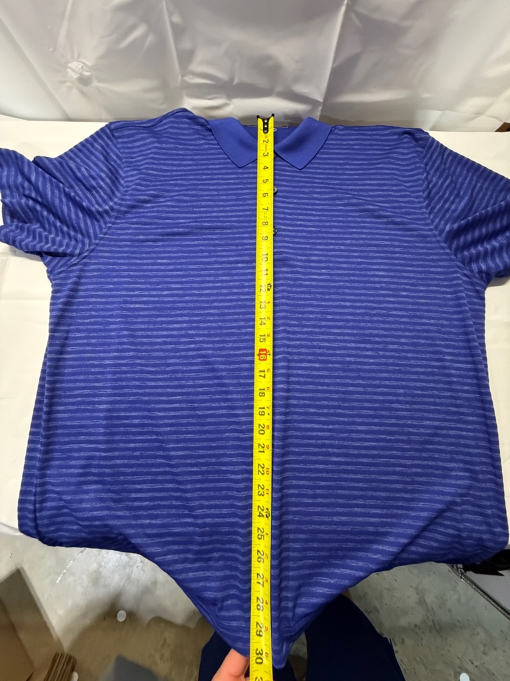 Greg Norman Collection Men's‎ Cobalt Blue Striped Performance Polo - Picture 8 of 9